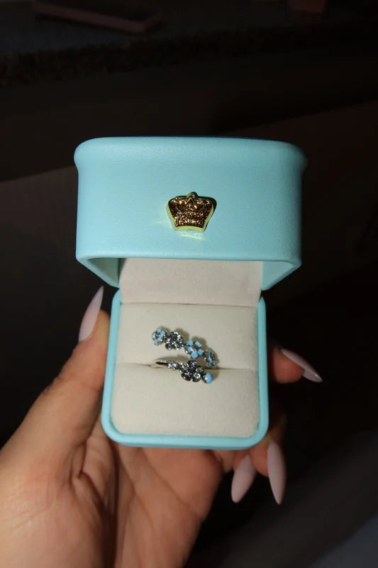Light Blue Blossom Ring